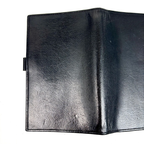 COACH Vintage Slim Black Leather Bifold Checkbook Card Wallet - Picture 11 of 14